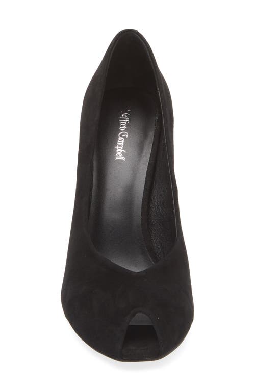 Jeffrey Campbell Sherille Peep Toe Pump In Black Suede
