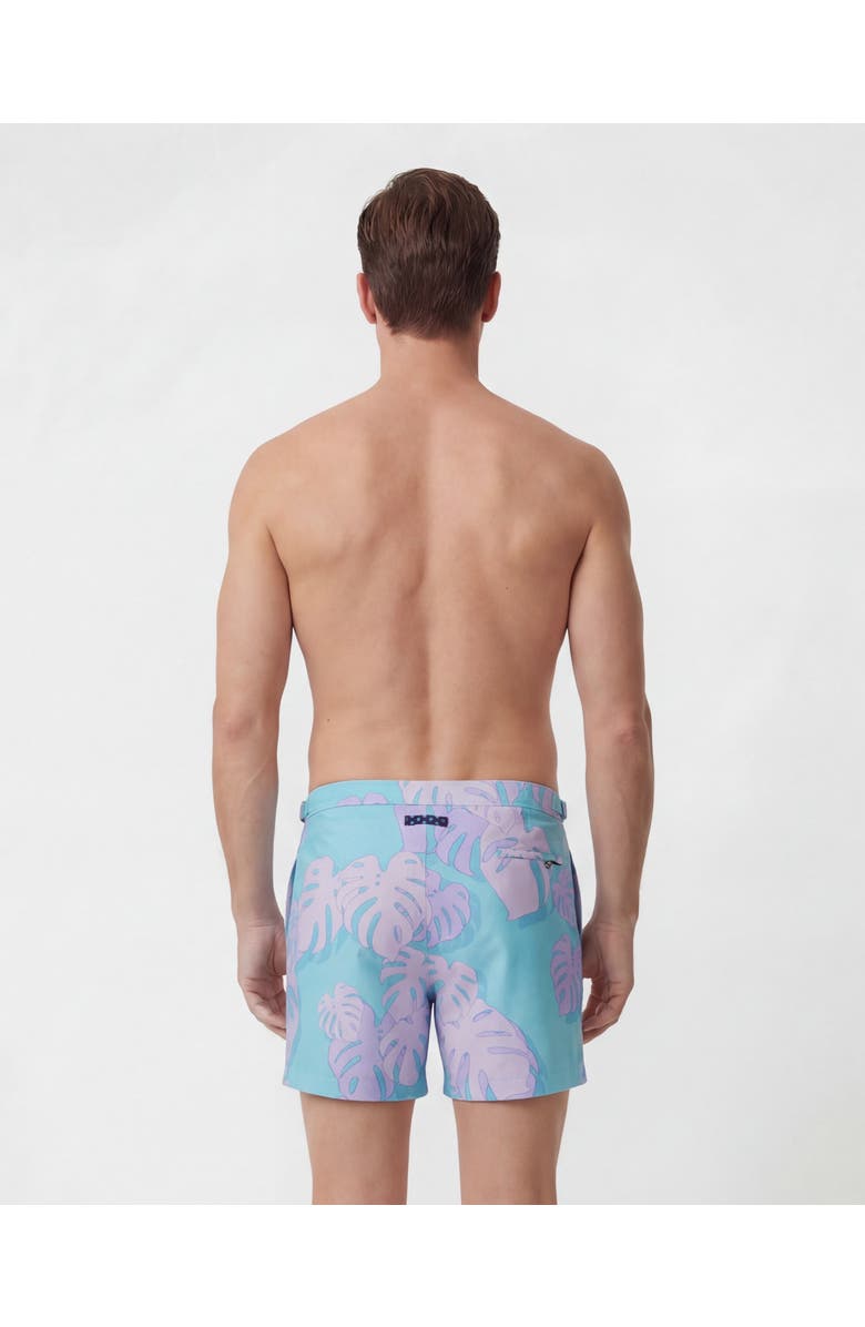 Lords of Harlech Monstera Floral Mens Tailored Swim Short, Alternate, color, Monstera Floral Teal