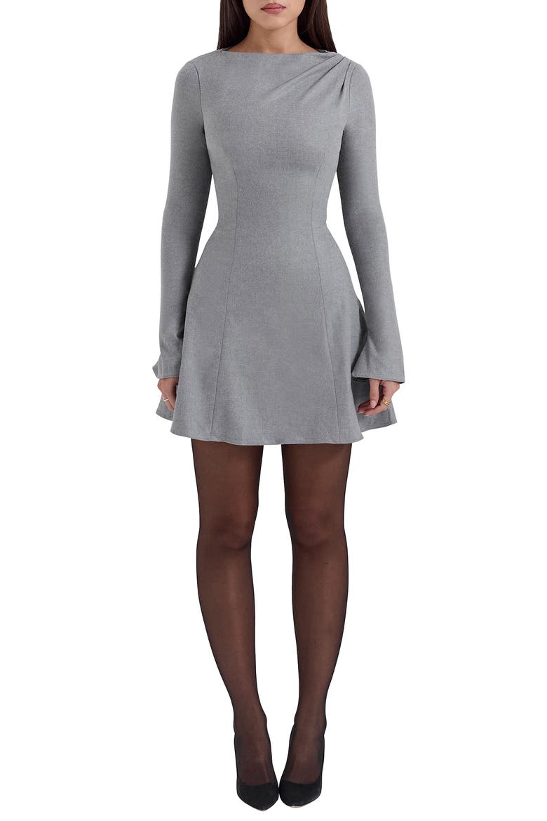 Angelique Long Sleeve Minidress, Main, color, GREY
