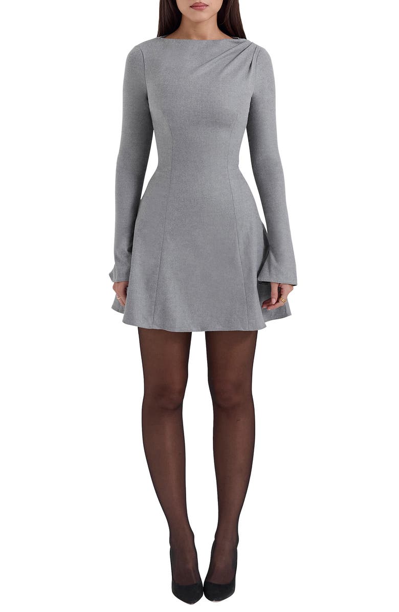 HOUSE OF CB Angelique Long Sleeve Minidress, Main, color, Grey