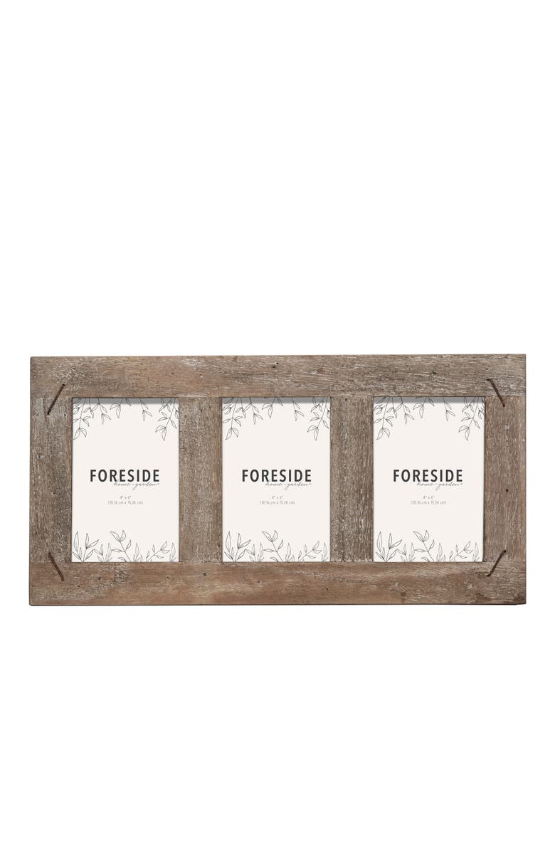 Foreside Home and Garden Single Photo Glass 4x6 Family & Friends Distressed Wood Picture Photo Frame, Alternate, color, Brown