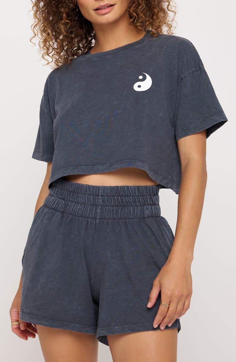 Spiritual Gangster Yin Yang Kaylee Cotton Graphic Crop T-Shirt, Main, color, 