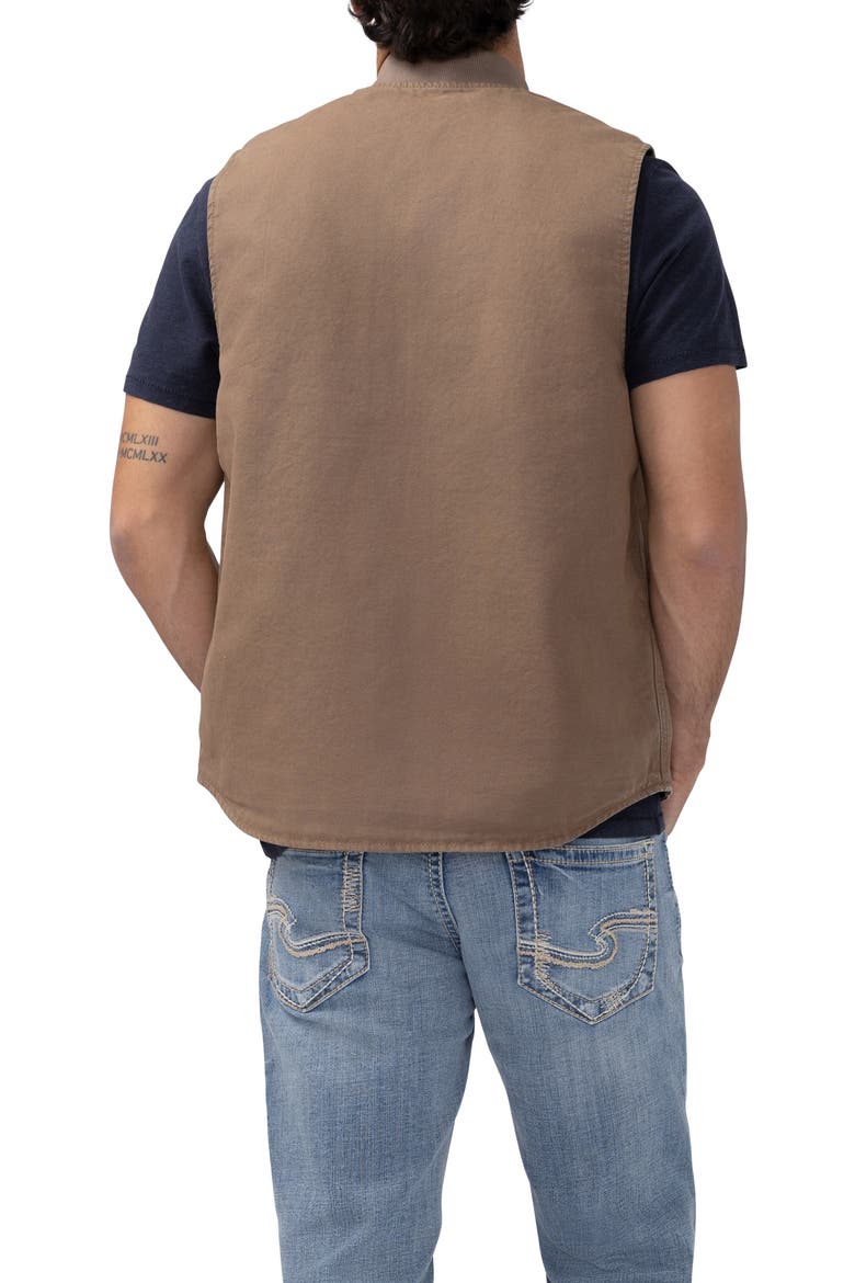 Workwear Cotton Canvas Vest, Alternate, color, BROWN TAUPE