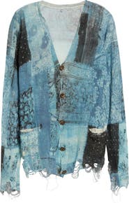 R13 Paisley Ripped Linen Sweater