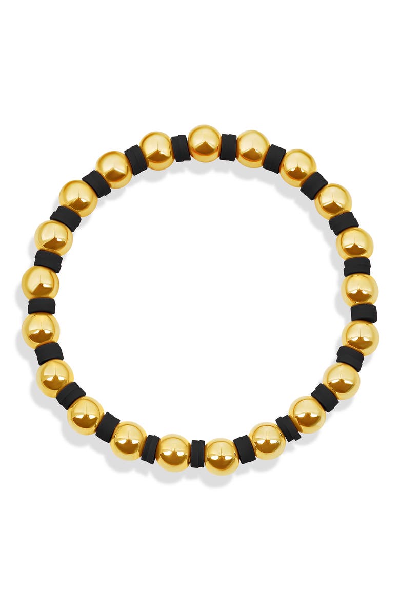 Beaded Stretch Bracelet, Main, color, GOLD/ BLACK