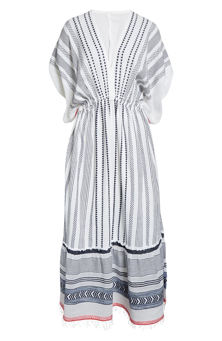 lemlem Yeshi Plunge Neck Cover-Up Dress, Alternate, color, 