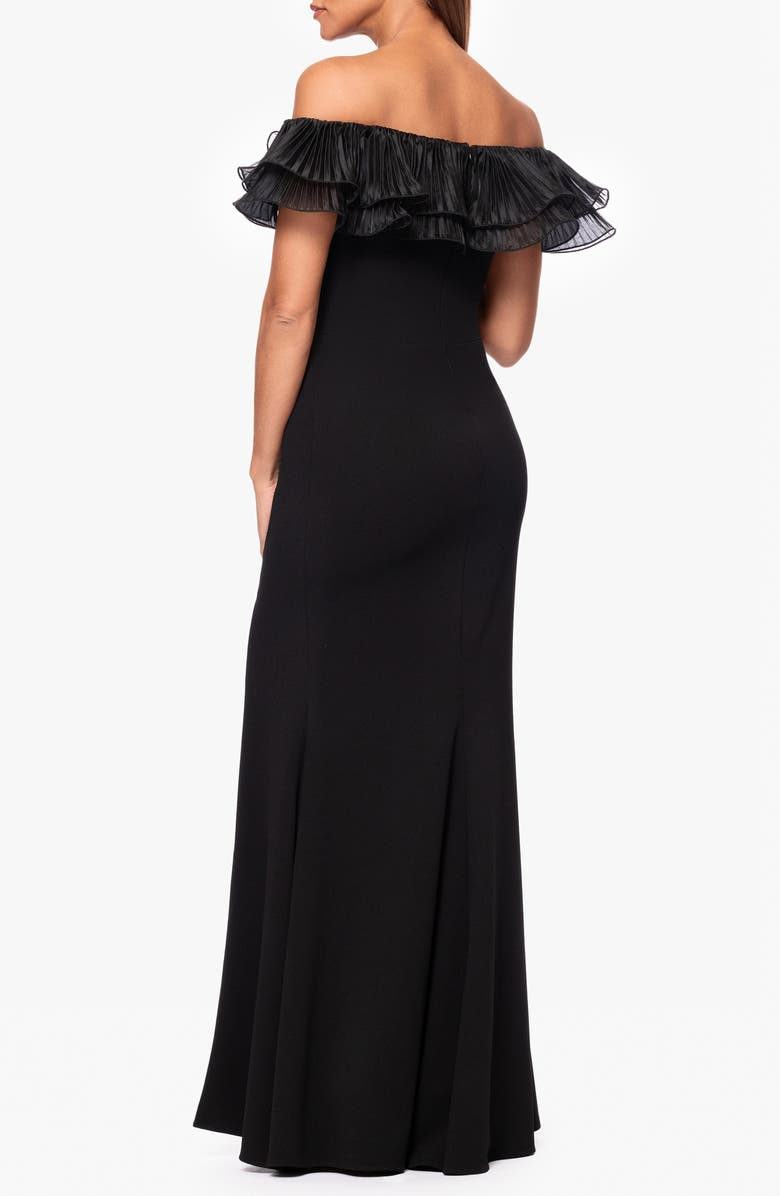 Xscape Evenings Off the Shoulder Organza & Scuba Crepe Gown, Alternate, color, 