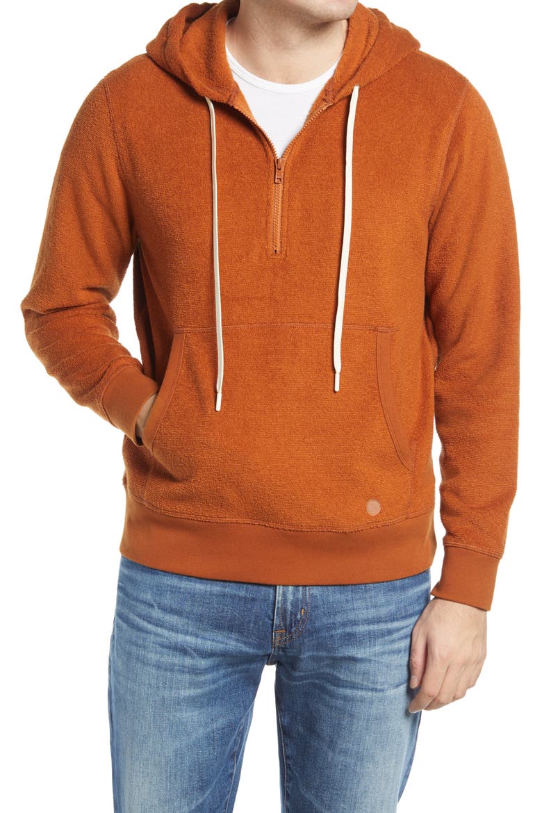 Hightide Men's Half-Zip Hoodie, Main, color, CEDAR