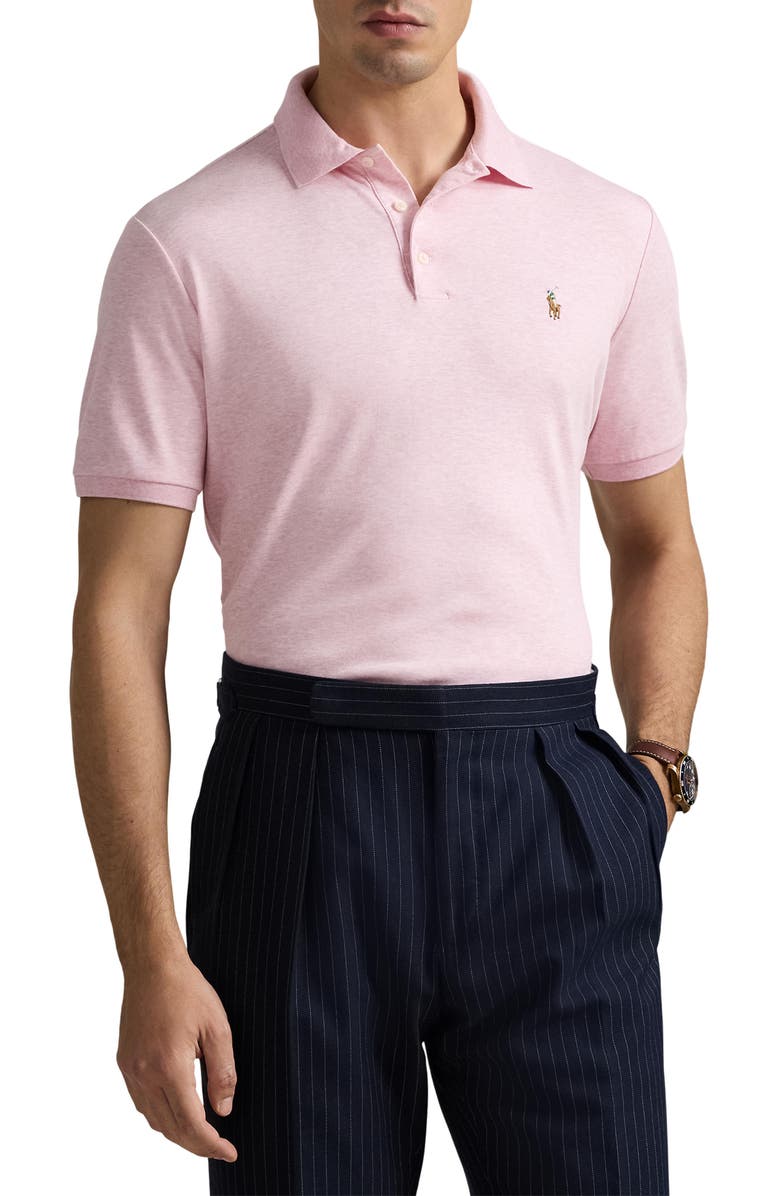 Polo Ralph Lauren Classic Fit Solid Pink Cotton Jersey Polo, Main, color, 