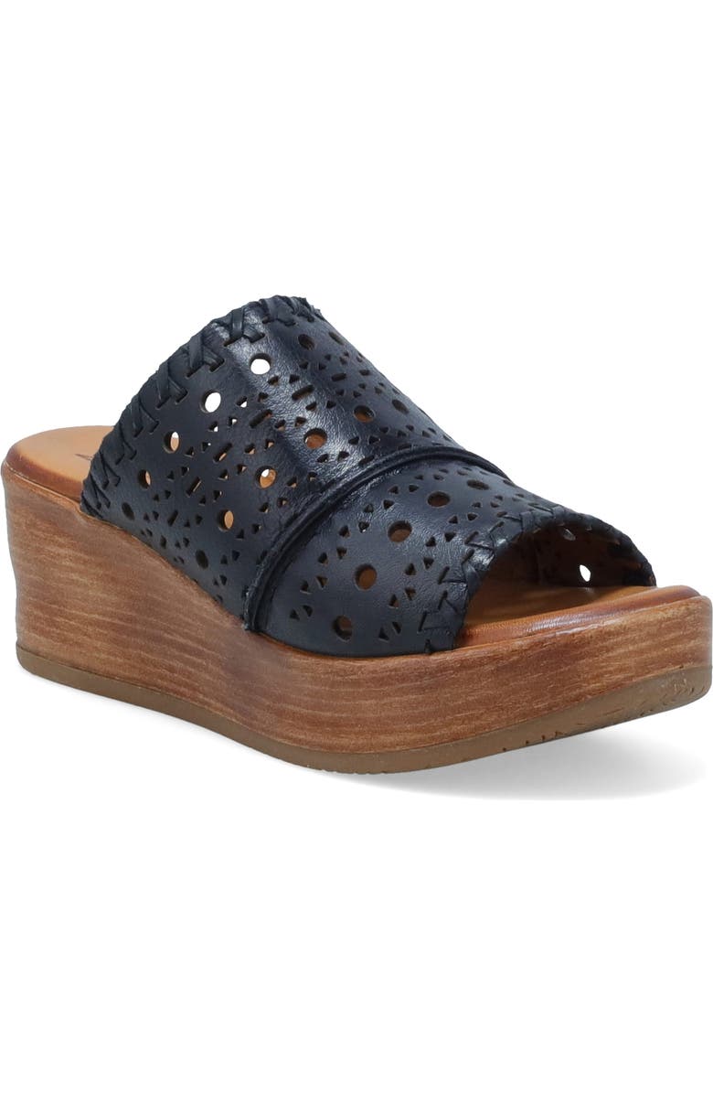 Miz Mooz Wesley Platform Wedge Slide Sandal, Main, color, Black