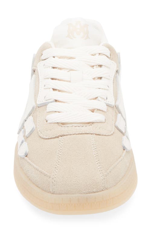 Amiri Mens Pacific Bones Branded Suede Low-top Trainers Brow In Sand