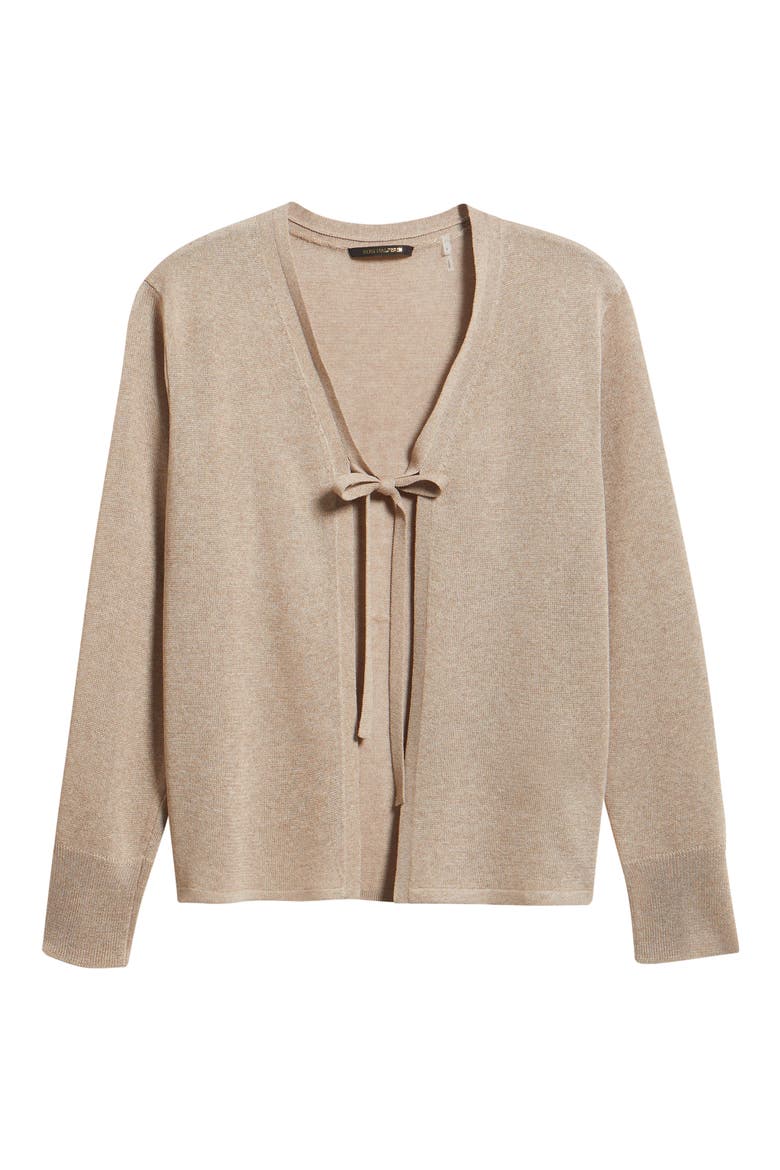 Arden Tie Front Cardigan, Alternate, color, NATURAL