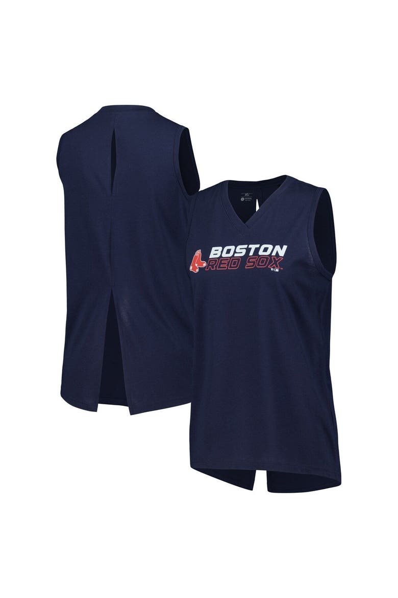 Women's Levelwear  Navy Boston Red Sox Paisley Chase V-Neck Tank Top, Main, color, Navy