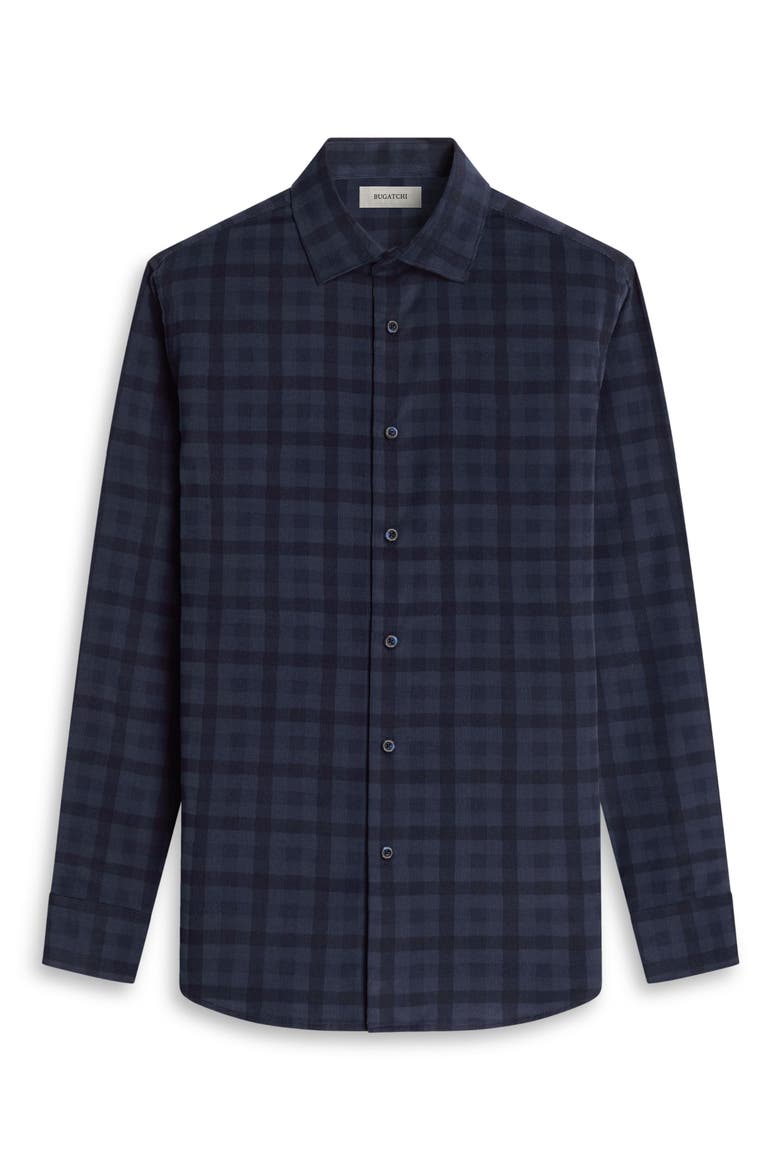 Axel Shaped Fit Long Sleeve Button Up Shirt, Alternate, color, NAVY