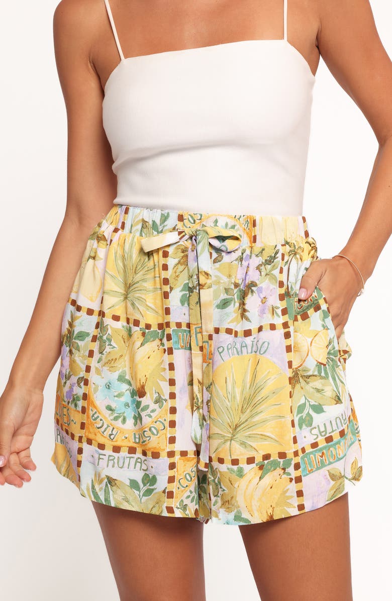 Petal & Pup Cancun Tie Waist Shorts, Alternate, color, Tropical Sun