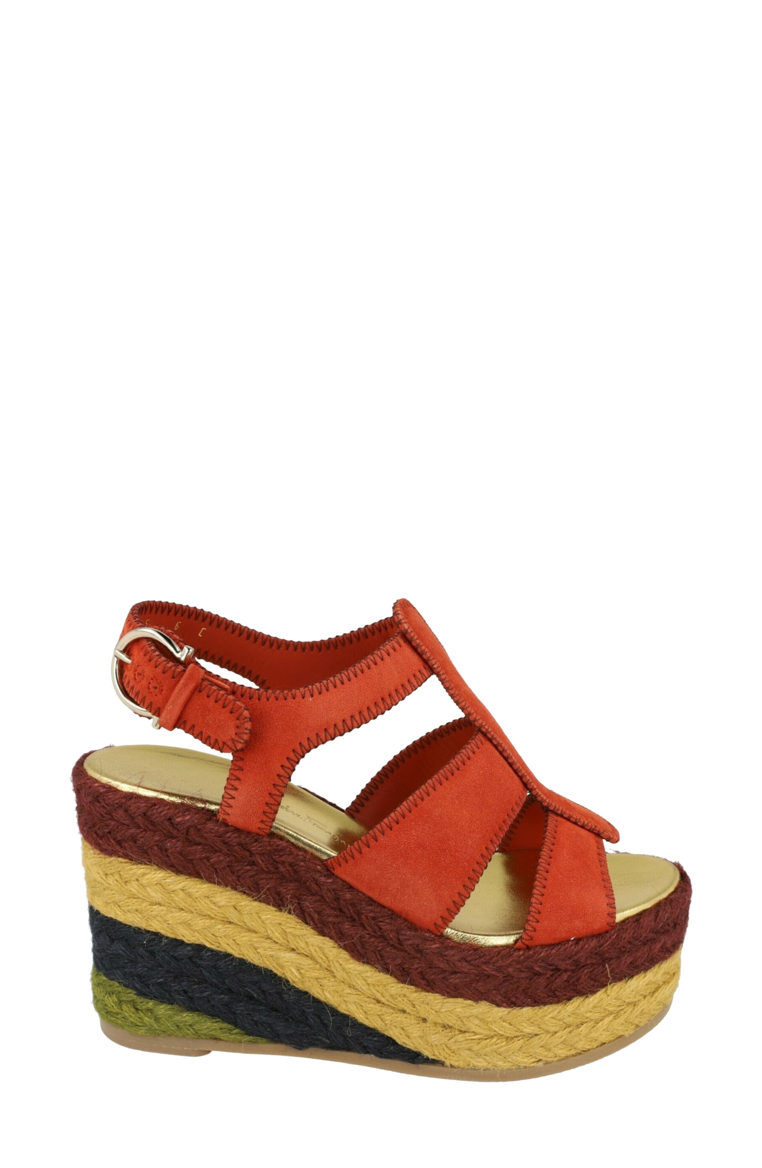 Renee Wedge Espadrille Sandal, Alternate, color, RUST