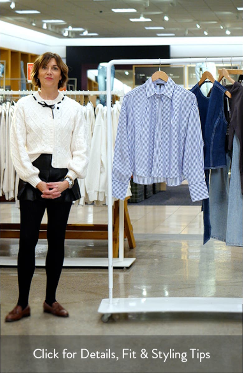 Martha Stripe Cotton Button-Up Shirt, sales video thumbnail