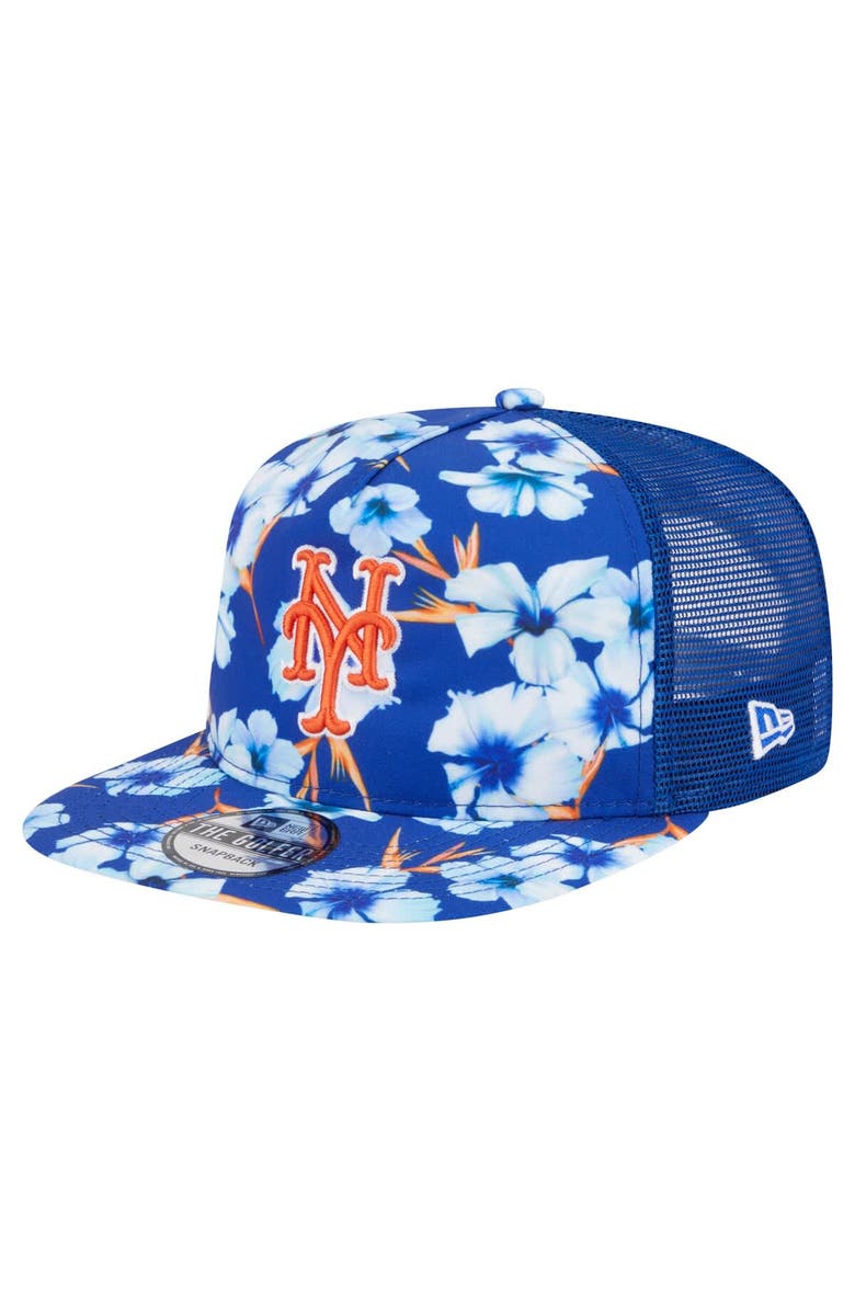 New Era Men's New Era Royal New York Mets Adventure Pattern Golfer Trucker Snapback Hat, Main, color, 