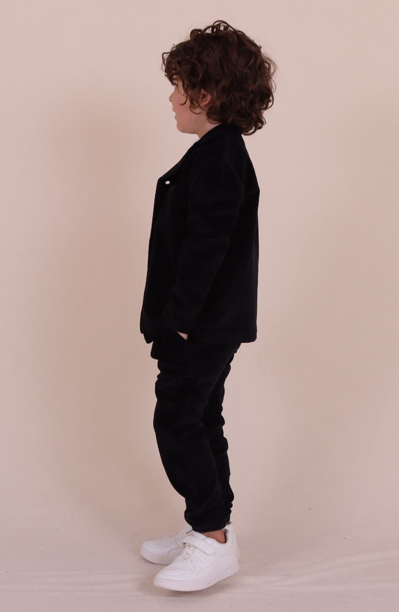 TINY TRIBE Kids' Cotton Blend Button-Up Shirt, Alternate, color, Black