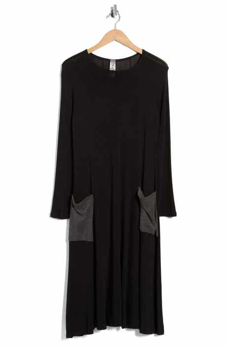 GO COUTURE Long Sleeve Flare Swing Dress