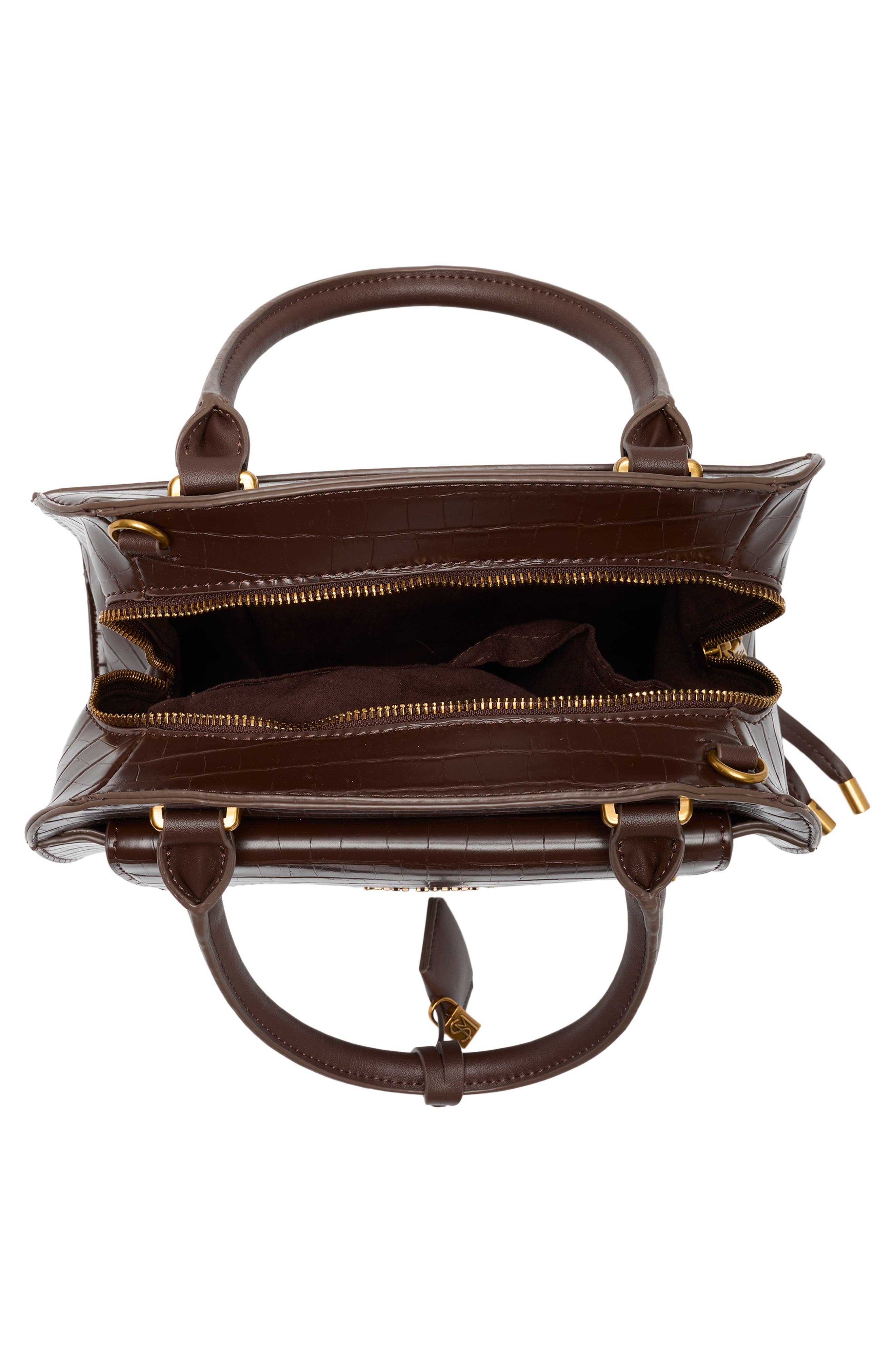 Steve Madden Donegal Satchel, Alternate, color, Chocolate Croco