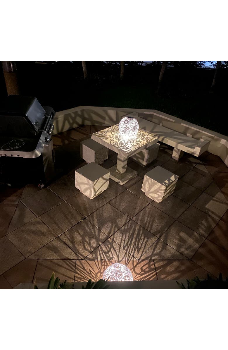 GlowTheory 18" Solar Lotus Light Outdoor Hanging Décor, Alternate, color, Multicolored