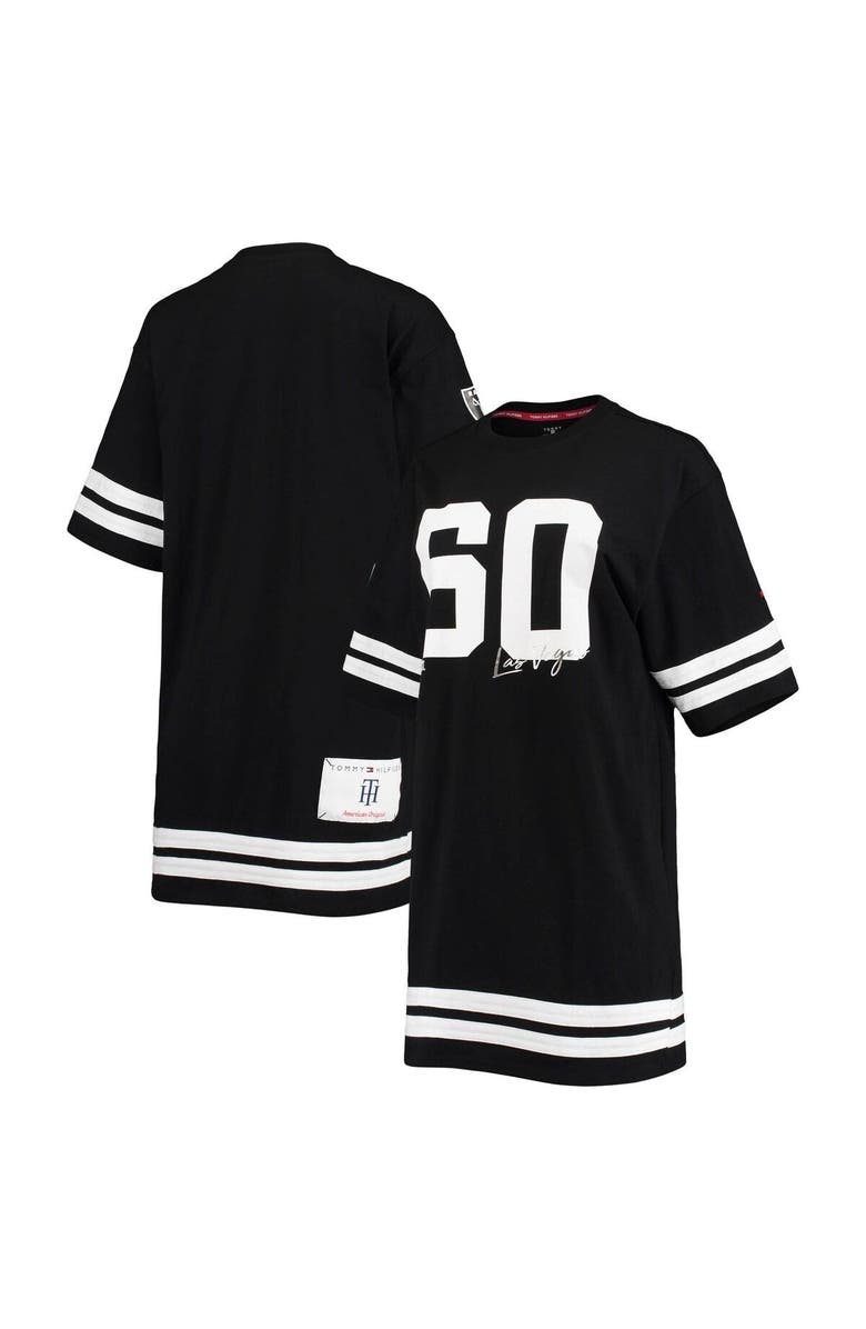 Tommy Hilfiger Women's Tommy Hilfiger Black Las Vegas Raiders Clair Half-Sleeve Dress, Main, color, 