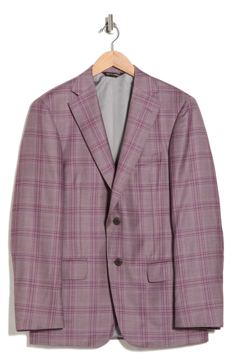 Heritage Gold Berry Super 130s Wool Plaid Sport Coat, Main, color, Lilac