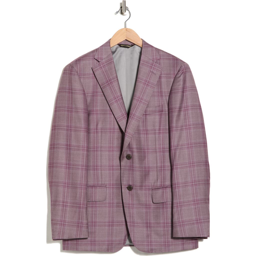 Heritage Gold Berry Super 130s Wool Plaid Sport Coat In Purple