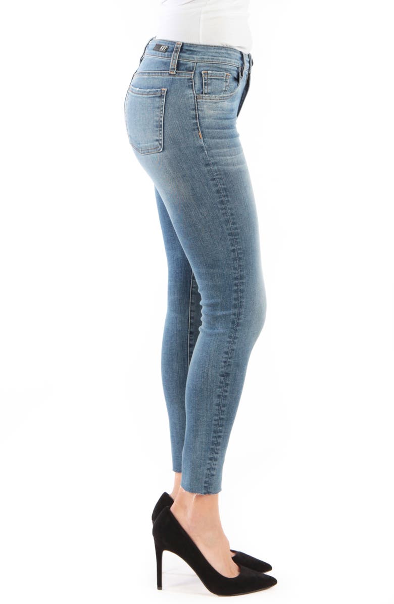 KUT from the Kloth Donna High Waist Raw Hem Skinny Jeans, Alternate, color,