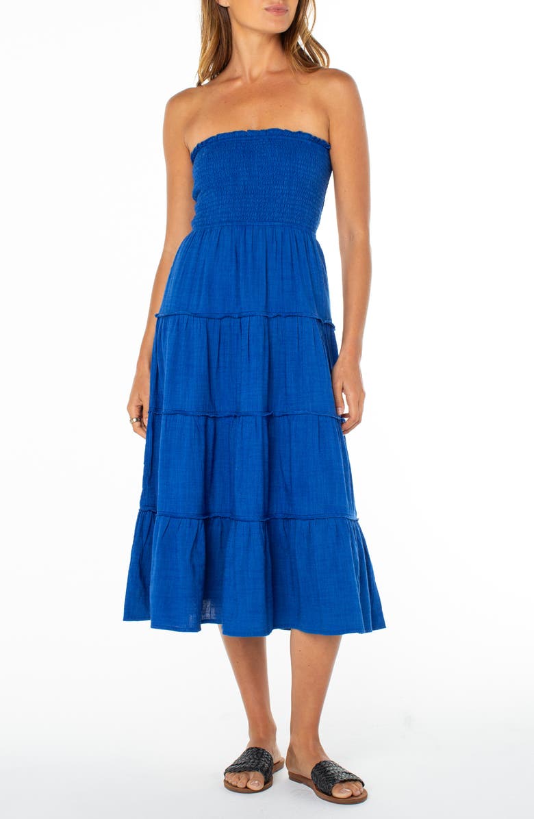 Roxy Ellie Smocked Midi Sundress, Alternate, color, 