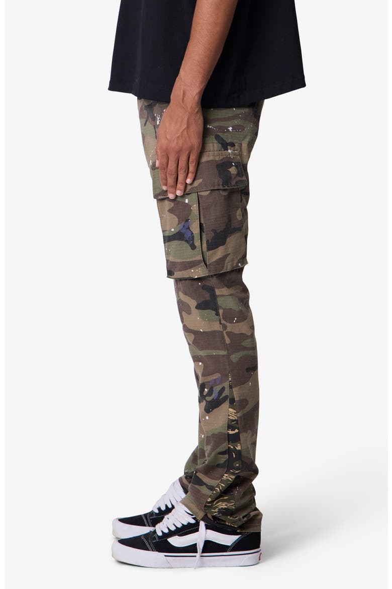 Paint Splatter Camo Print Cotton Cargo Pants, Alternate, color, CAMO