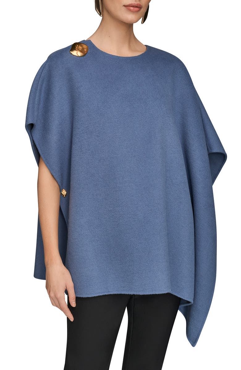 Donna Karan New York Wool Blend Cape, Alternate, color, Tempest