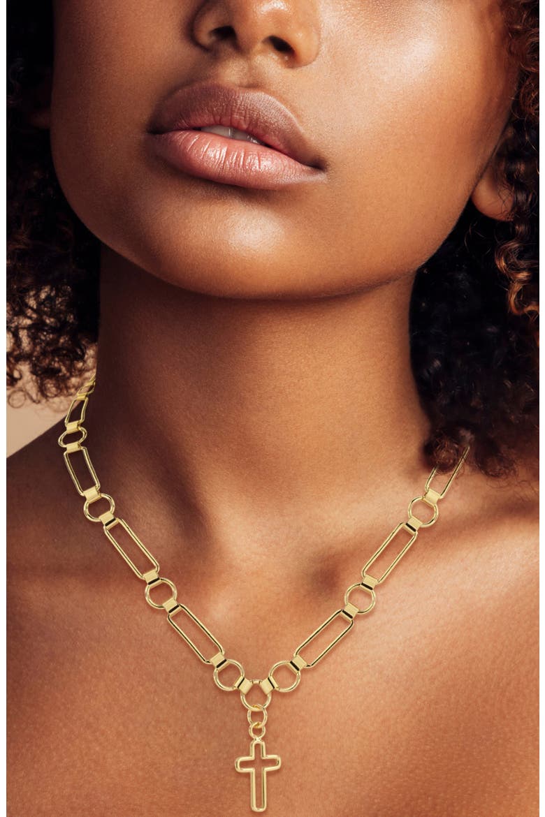 Cross Pendant Necklace, Alternate, color, GOLD