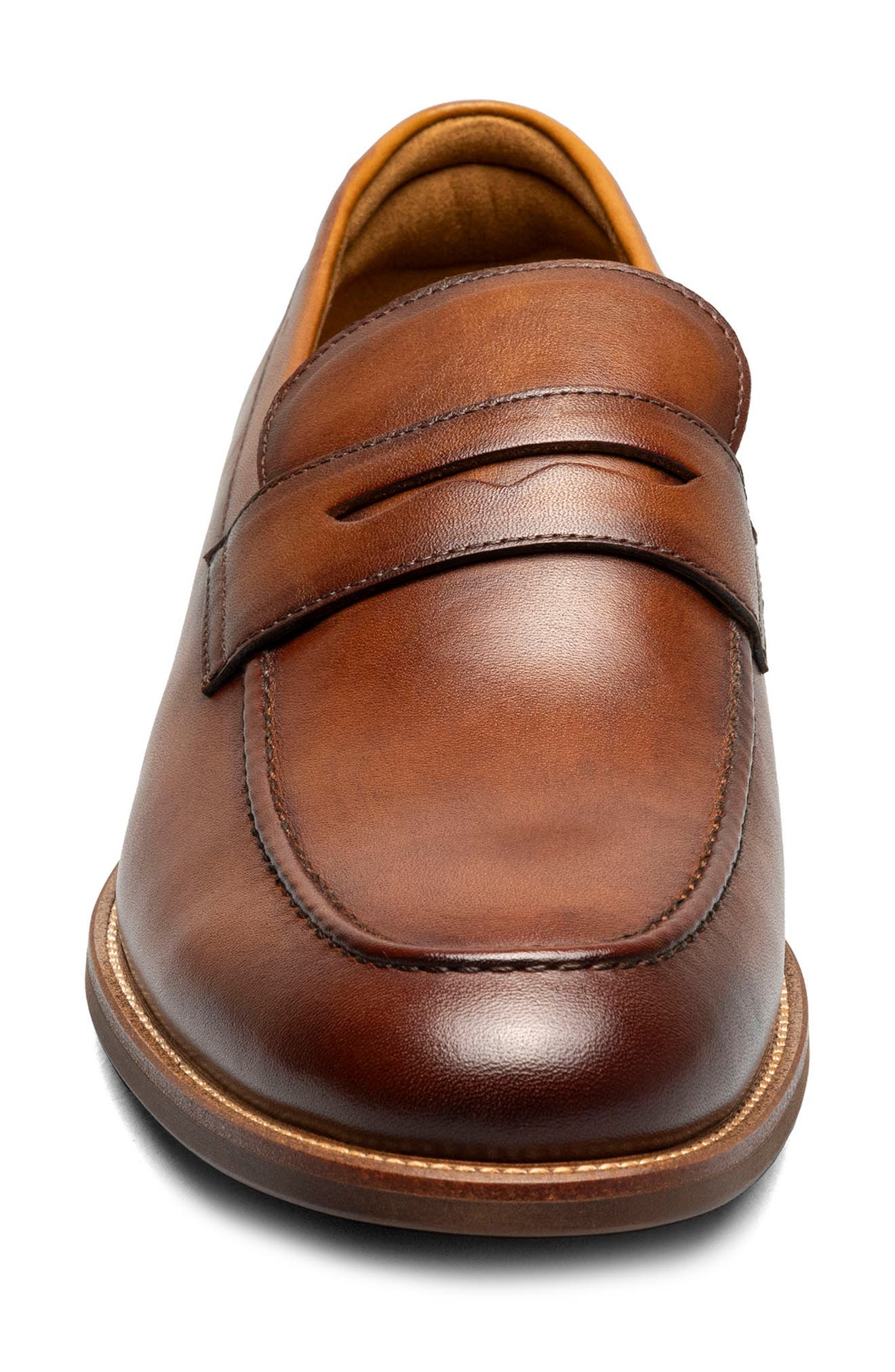 Ruvo Moc Toe Penny Loafer, Alternate, color, COGNAC