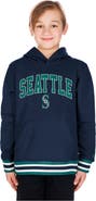 New Era Youth New Era Navy Seattle Mariners Knit Trim Pullover Hoodie
