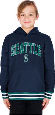 New Era Youth New Era Navy Seattle Mariners Knit Trim Pullover Hoodie