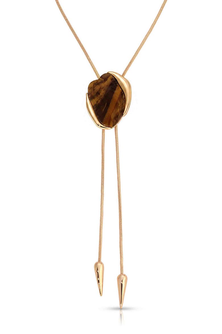 Tiger's Eye Statement Bolo Necklace, Alternate, color, TIGERS EYE