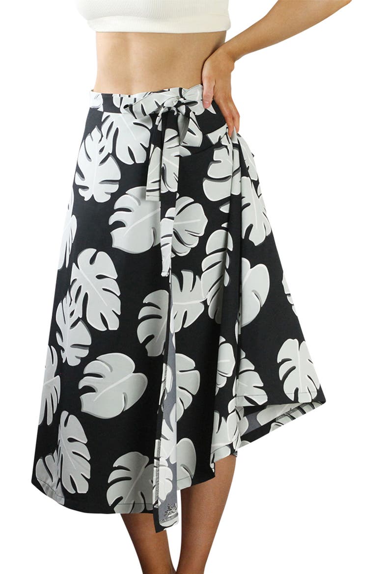 Wrap Skirt, Alternate, color, Black Flora
