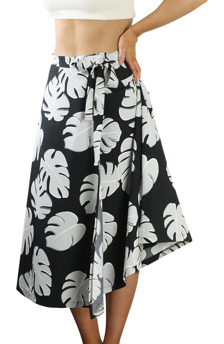 UV Skinz Wrap Skirt, Alternate, color, Black Flora