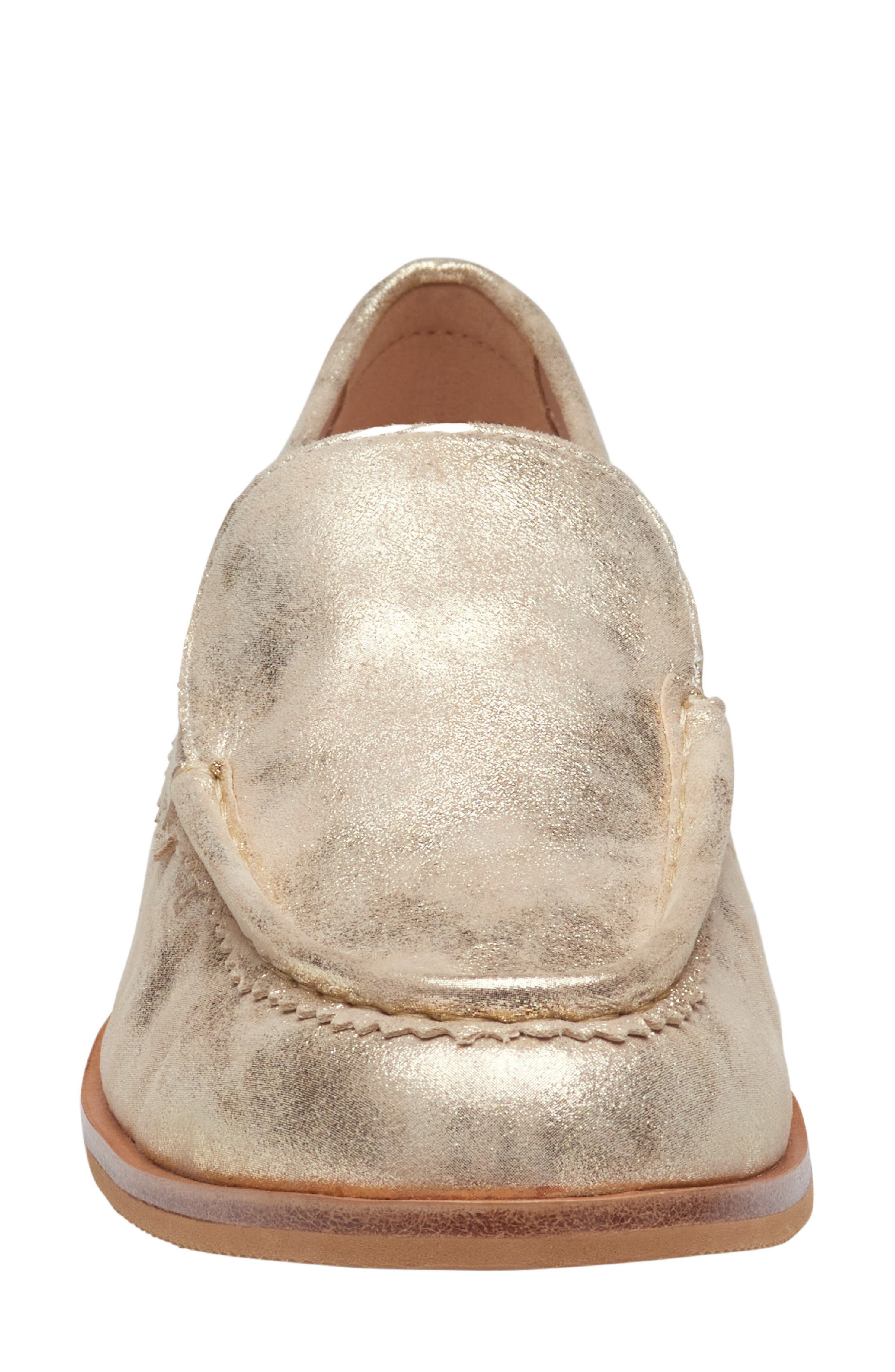 Johnston 
Murphy Gillian Metallic Suede Loafer, Alternate, color, Champagne Metallic Suede