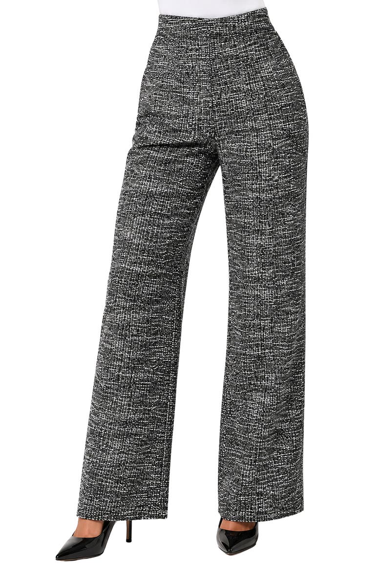 Ilisa Textured Wide Leg Pants, Main, color, BW BOUCLE