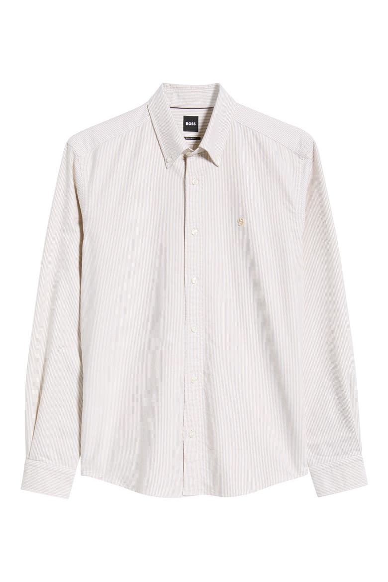 Liam Striped Regular Fit Button-Down Shirt, Alternate, color, GOLD