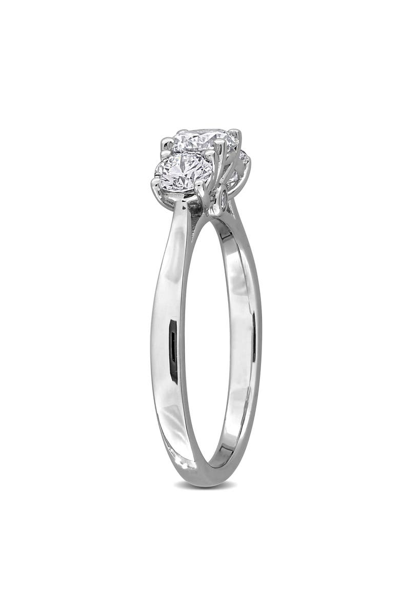 Created Forever Sterling Silver Lab Grown Diamond 3-Stone Engagement Ring, Alternate, color, White