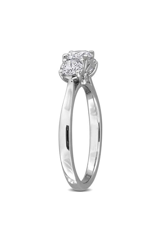 Created Forever Sterling Silver Lab Grown Diamond 3-stone Engagement Ring In Silver