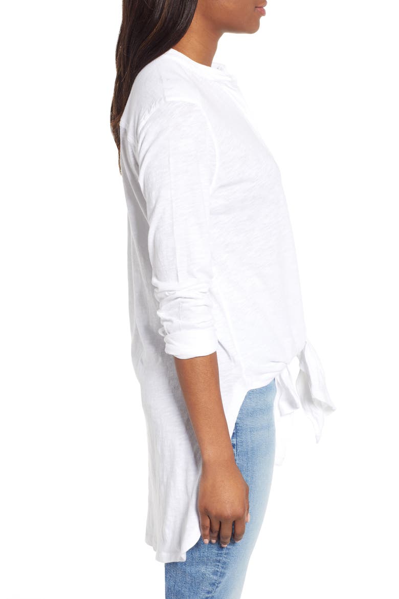 Button Down Knit Tunic, Alternate, color, WHITE