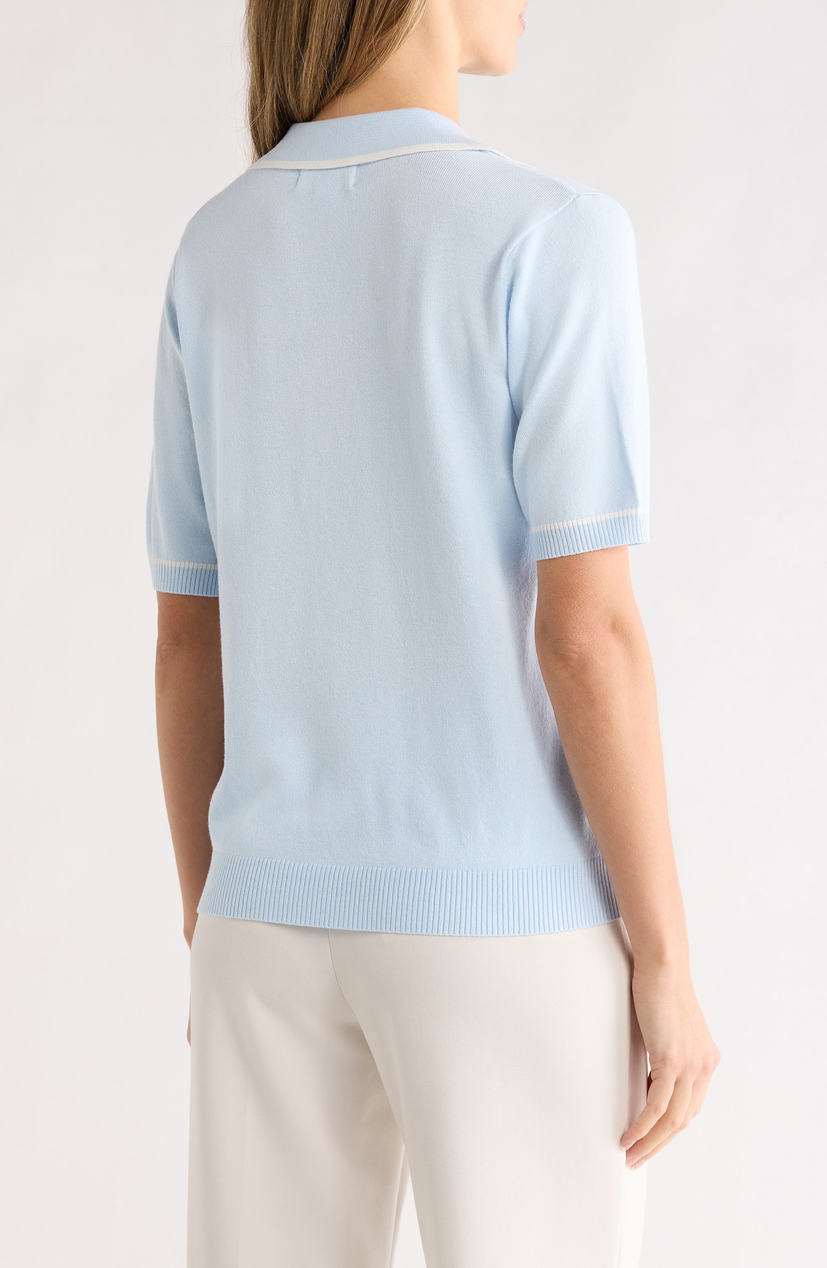 Tipped Johnny Collar Polo Sweater - image 4