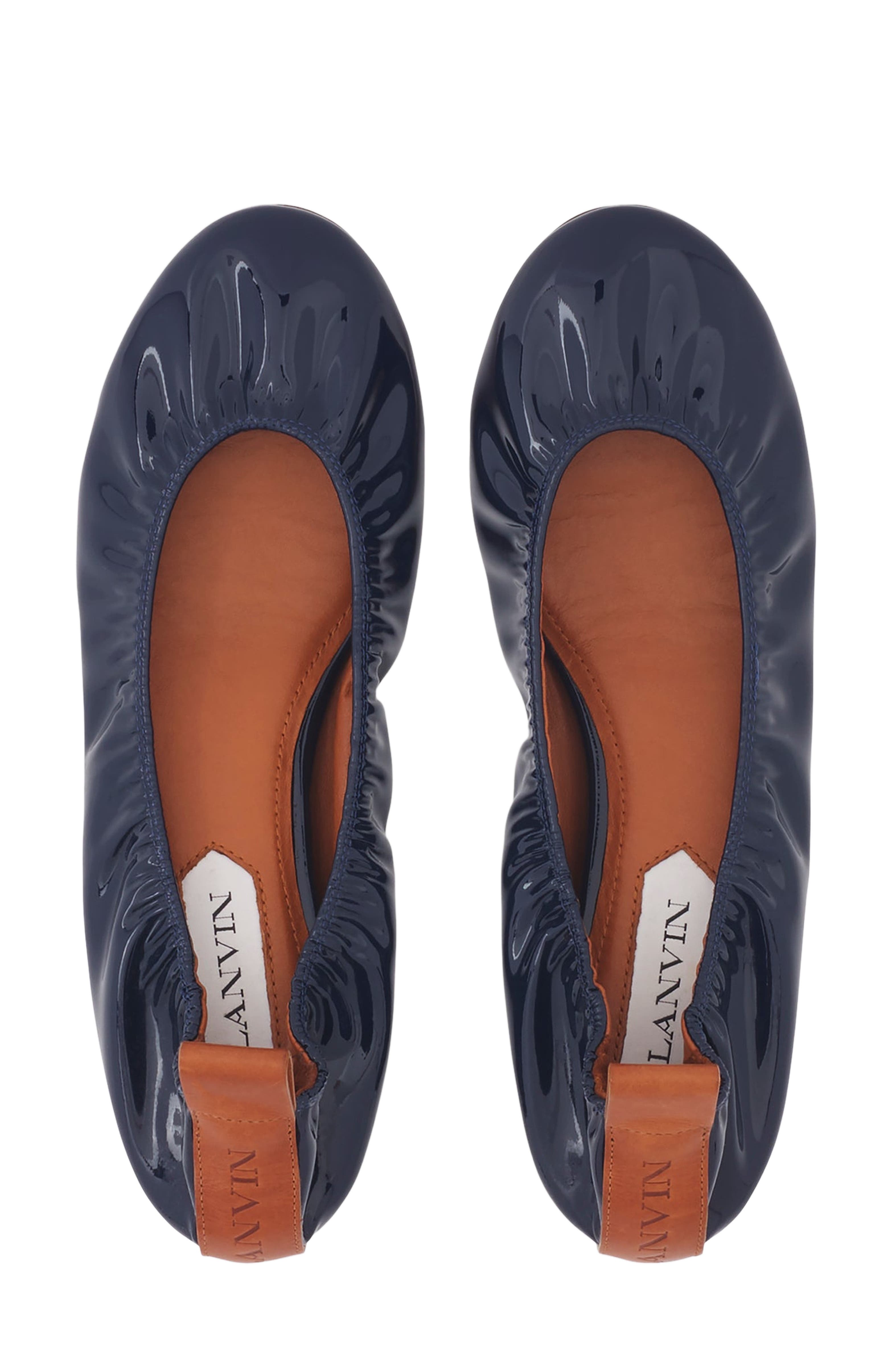 Lanvin The Ballerina Flat In Patent Leather, Alternate, color, 