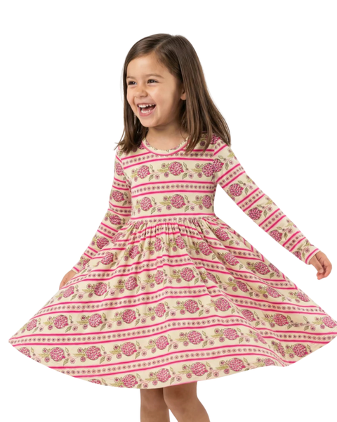 Long Sleeve Twirl Dress (Toddler, Little Kid)