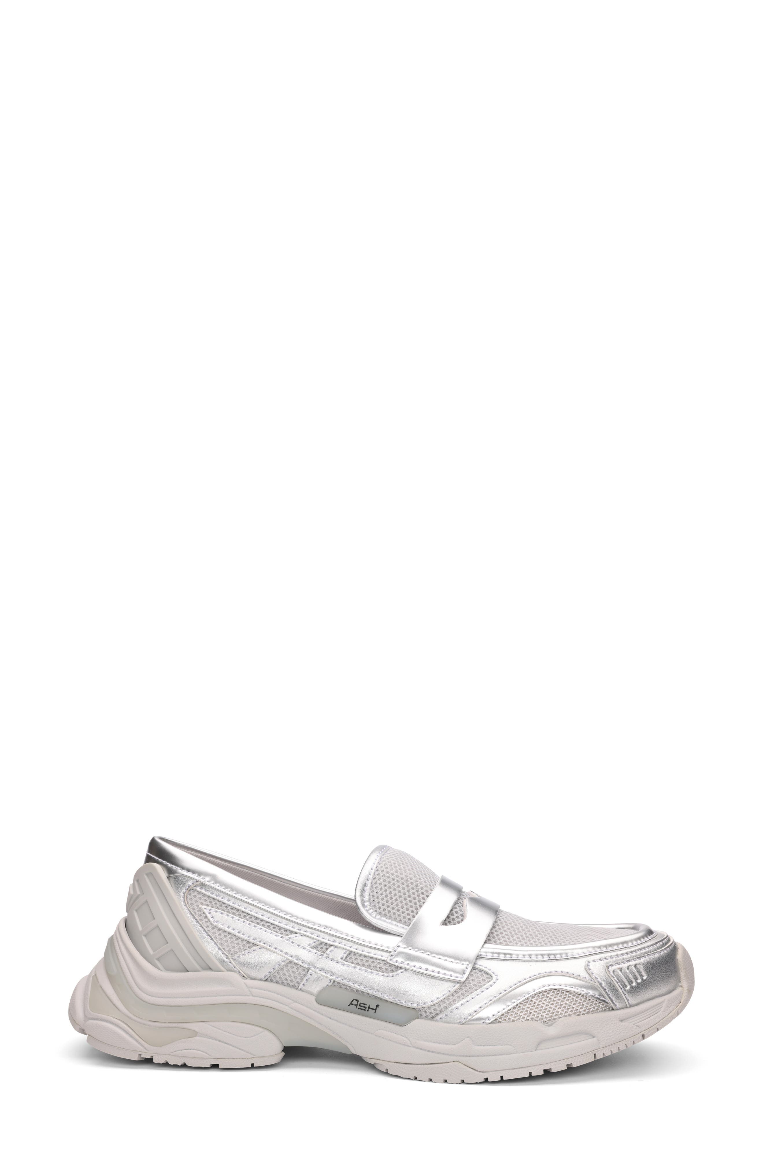 Ash Romie Bis Hybrid Mesh Loafer Sneaker, Alternate, color, Silver/ Silver